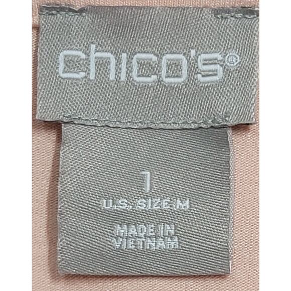 Chico's Pink Salmon Square Neck Dolman Sleeve Top 1 Medium Lightweight Stretchy - Picture 8 of 9